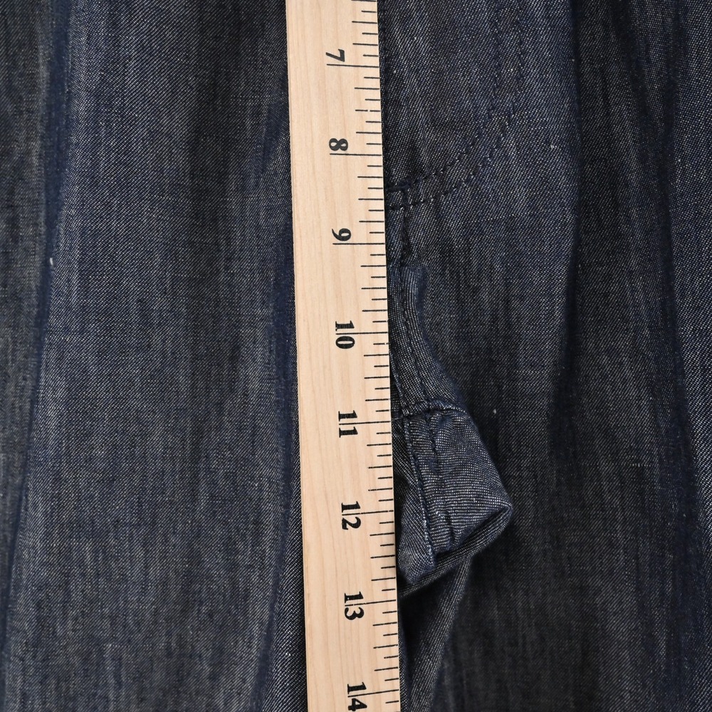 Canali Womens Trousers Size 54 Dark‎ Chambray Classic Tapered Pants Made Italy - Picture 4 of 11